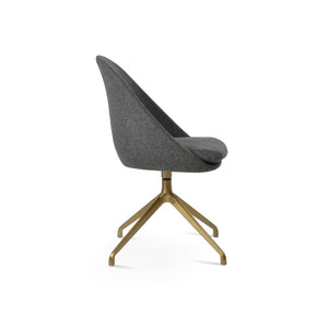Soho Concept Avanos Spider Swivel Chair In Premium Camira Blazer Wool - 10-year Guarantee, Stylish & Durable Brass,Dark Grey  Soho-concept-dining-chair-00984