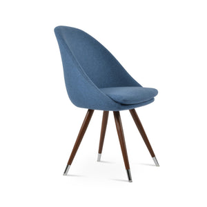 Soho Concept Avanos Star Dining Chair In Camira Blazer Wool - 10-year Guarantee, Stylish Chrome Base & Durable Design Walnut,Blue  Soho-concept-dining-chair-01009