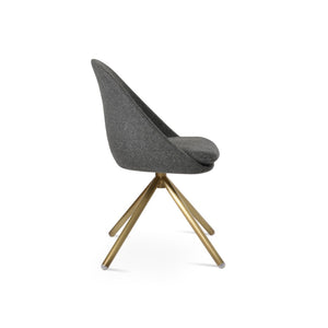 Soho Concept Avanos Stick Swivel Chair - Stylish Camira Blazer Wool, Durable Design, 10-year Guarantee, Brass Finish Brass,Dark Grey Steel Tube Soho-concept-dining-chair-01019