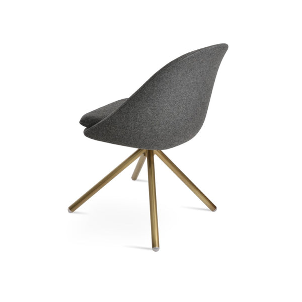 Soho Concept Avanos Stick Swivel Chair - Stylish Camira Blazer Wool, Durable Design, 10-year Guarantee, Brass Finish Brass,Dark Grey Steel Tube Soho-concept-dining-chair-01019