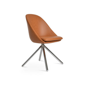 Soho Concept Avanos Stick Swivel Chair - Stylish Leatherette Dining Seat With Steel Base, 2-year Guarantee, 300 Lbs Chrome Steel Tube Soho-concept-dining-chair-01022