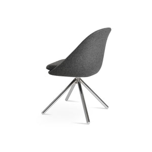 Soho Concept Avanos Stick Swivel Chair - Stylish Camira Blazer Wool, Durable Design, 10-year Guarantee, Brass Finish Chrome,Dark Grey Steel Tube Soho-concept-dining-chair-01023