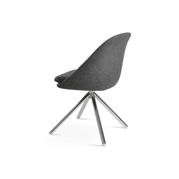Soho Concept Avanos Stick Swivel Chair - Stylish Camira Blazer Wool, Durable Design, 10-year Guarantee, Brass Finish Chrome,Dark Grey Steel Tube Soho-concept-dining-chair-01023