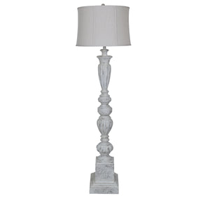 62" Whitewashed Resin Floor Lamp AVP1265WH Evolution by Crestview Collection