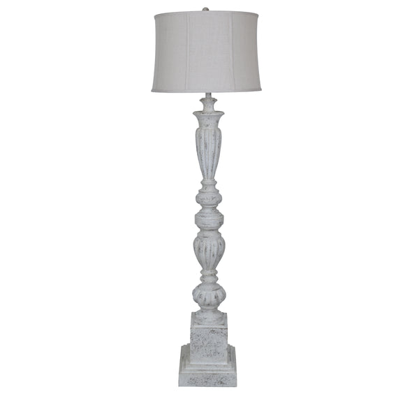 62" Whitewashed Resin Floor Lamp AVP1265WH Evolution by Crestview Collection
