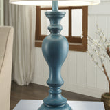 Distressed Turquoise Resin Table Lamp W/ Shade AVP763BUSNG Evolution by Crestview Collection