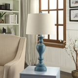 Distressed Turquoise Resin Table Lamp W/ Shade AVP763BUSNG Evolution by Crestview Collection