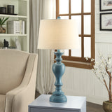 Distressed Turquoise Resin Table Lamp W/ Shade AVP763BUSNG Evolution by Crestview Collection