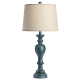 Distressed Turquoise Resin Table Lamp W/ Shade AVP763BUSNG Evolution by Crestview Collection