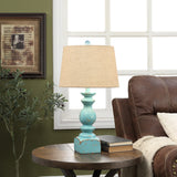 Kirksey Resin Distressed Turquoise Table Lamp AVP882BUSNG Evolution by Crestview Collection