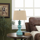 Kirksey Resin Distressed Turquoise Table Lamp AVP882BUSNG Evolution by Crestview Collection