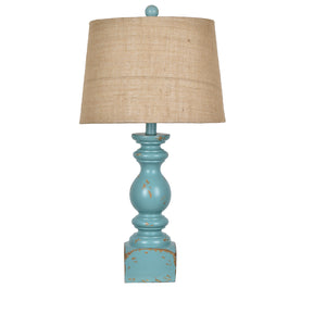 Kirksey Resin Distressed Turquoise Table Lamp AVP882BUSNG Evolution by Crestview Collection