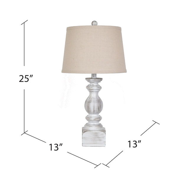 Baycliff Resin White-Washed Table Lamp AVP882WHSNG Evolution by Crestview Collection