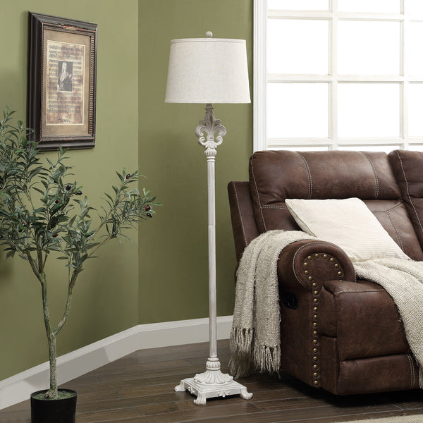Fleur De Lis Cream Floor Lamp AVP972UCHSNG Evolution by Crestview Collection