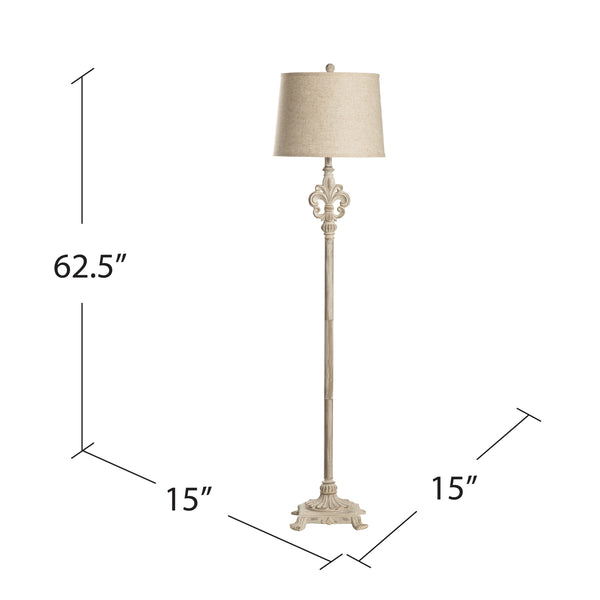 Fleur De Lis Cream Floor Lamp AVP972UCHSNG Evolution by Crestview Collection