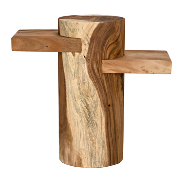Noir Tabula Side Table - Handcrafted Munggur Wood Accent Table with Rustic Charm for Modern Spaces AW-26