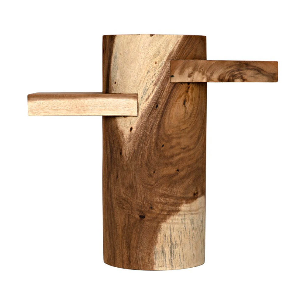 Noir Tabula Side Table - Handcrafted Munggur Wood Accent Table with Rustic Charm for Modern Spaces AW-26