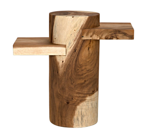 Noir Tabula Side Table - Handcrafted Munggur Wood Accent Table with Rustic Charm for Modern Spaces AW-26