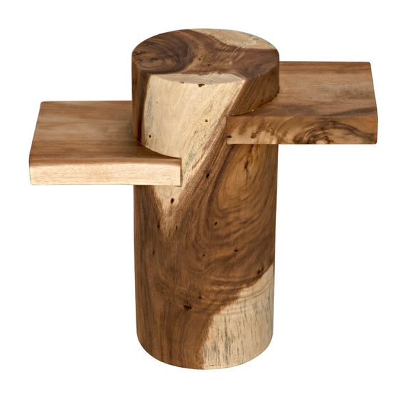 Noir Tabula Side Table - Handcrafted Munggur Wood Accent Table with Rustic Charm for Modern Spaces AW-26