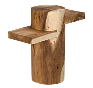 Noir Tabula Side Table - Handcrafted Munggur Wood Accent Table with Rustic Charm for Modern Spaces AW-26