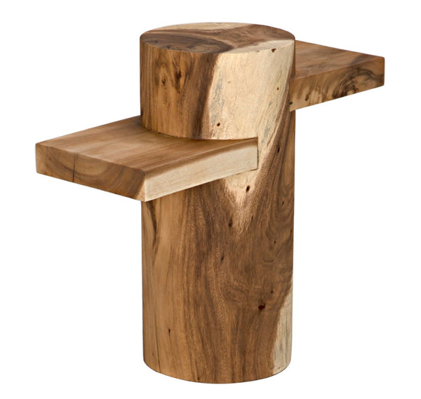 Noir Tabula Side Table - Handcrafted Munggur Wood Accent Table with Rustic Charm for Modern Spaces AW-26