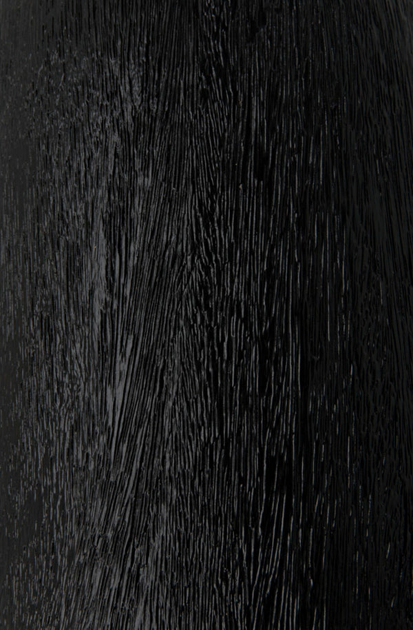 Noir Kudoro Large Side Table – Hand-Turned Munggur Wood & Marble, Hourglass Design for Modern Spaces AW-28BB