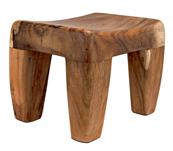 Noir Sumo Stool, Handcrafted Munggur Wood Accent Seat - Minimalist Design for Modern or Rustic Homes AW-44