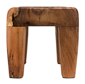 Noir Sumo Stool, Handcrafted Munggur Wood Accent Seat - Minimalist Design for Modern or Rustic Homes AW-44
