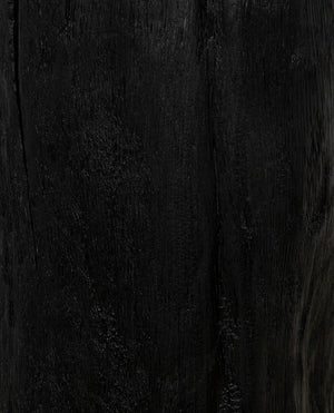 Noir Budi Side Table Set of 2: Modern Munggur Wood Accent Tables in Burnt Black for Stylish Spaces AW-46BB-2