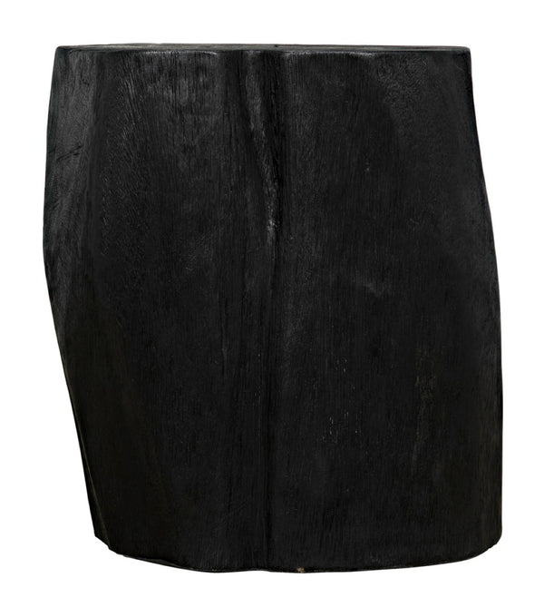 Noir Budi Side Table Set of 2: Modern Munggur Wood Accent Tables in Burnt Black for Stylish Spaces AW-46BB-2