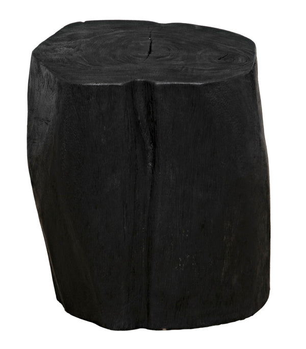 Noir Budi Side Table Set of 2: Modern Munggur Wood Accent Tables in Burnt Black for Stylish Spaces AW-46BB-2