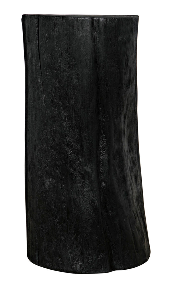 Noir Budi Side Table Set of 2: Modern Munggur Wood Accent Tables in Burnt Black for Stylish Spaces AW-46BB-2