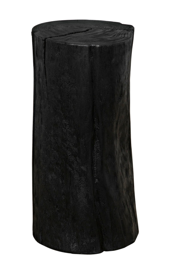 Noir Budi Side Table Set of 2: Modern Munggur Wood Accent Tables in Burnt Black for Stylish Spaces AW-46BB-2