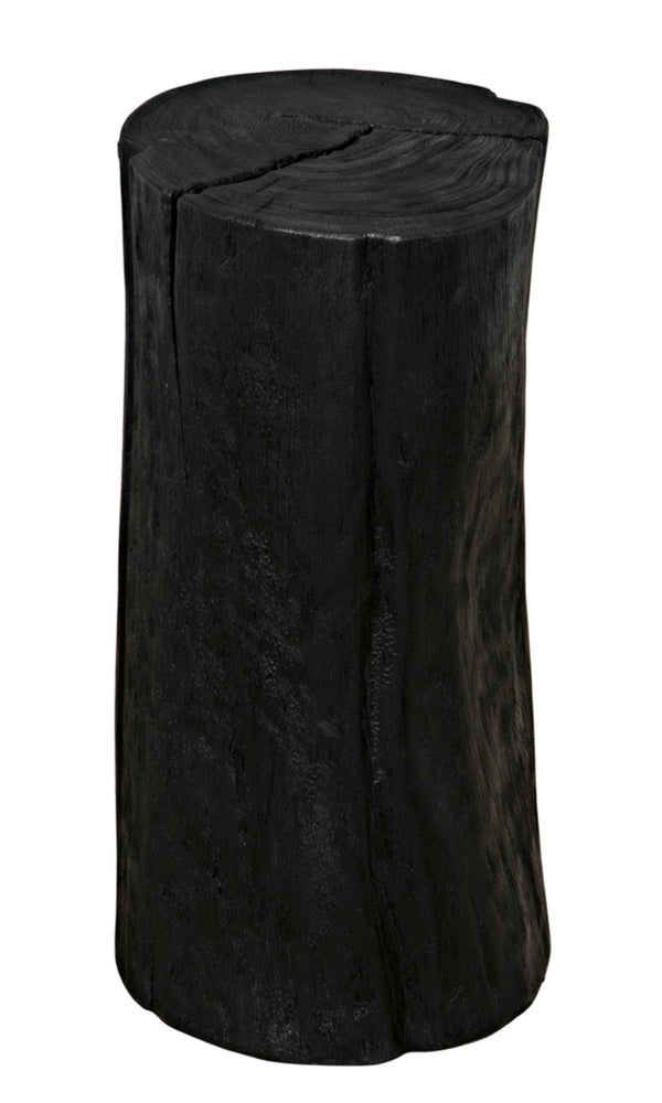 Noir Budi Side Table Set of 2: Modern Munggur Wood Accent Tables in Burnt Black for Stylish Spaces AW-46BB-2