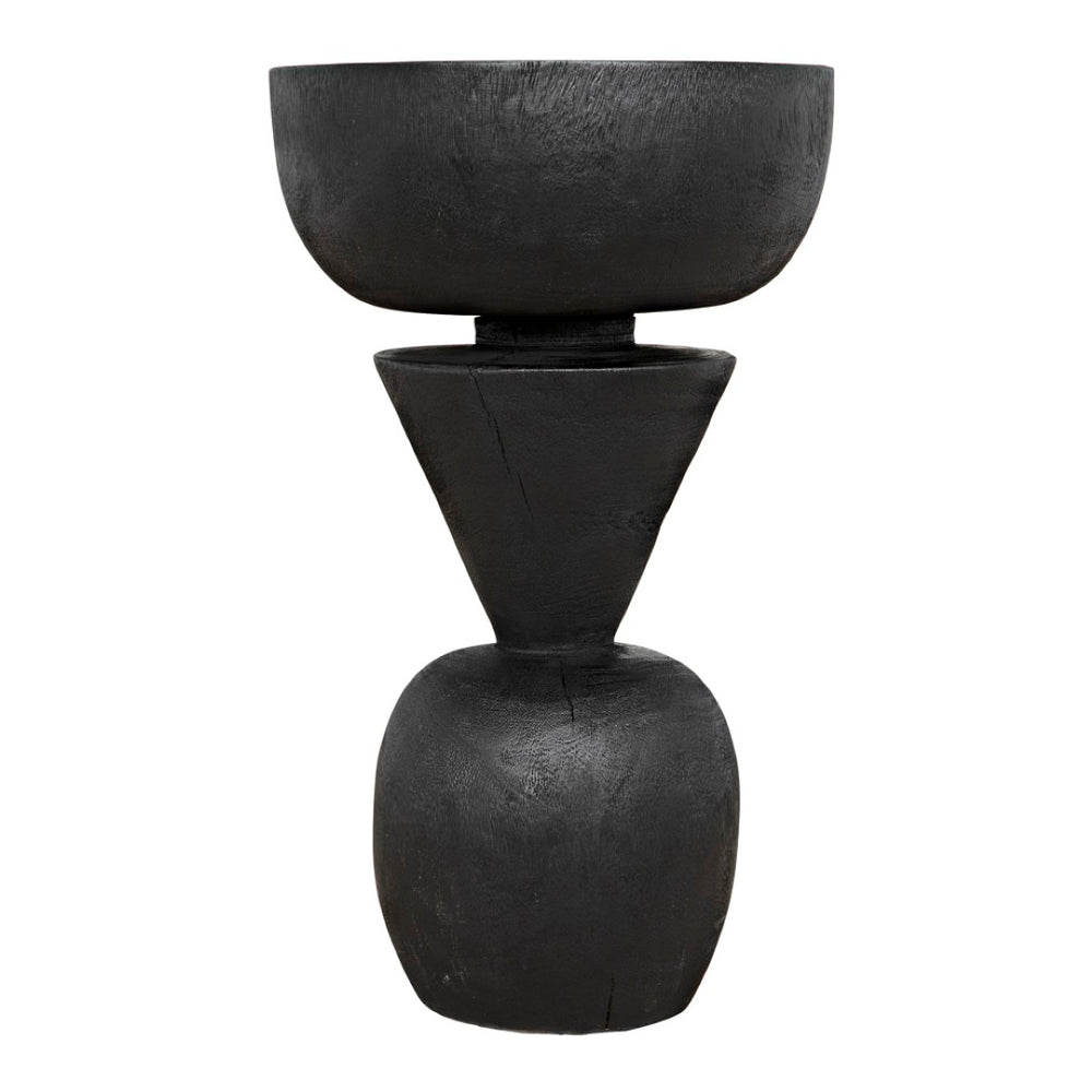 Noir Nogozi Side Table - Compact Burnt Black Accent for Modern Spaces | Stylish & Versatile Design AW-48BB