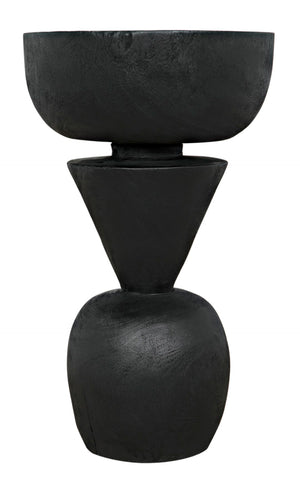 Noir Nogozi Side Table - Compact Burnt Black Accent for Modern Spaces | Stylish & Versatile Design AW-48BB