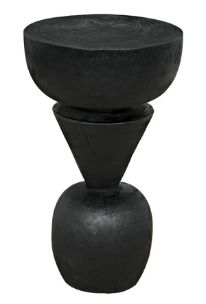 Noir Nogozi Side Table - Compact Burnt Black Accent for Modern Spaces | Stylish & Versatile Design AW-48BB