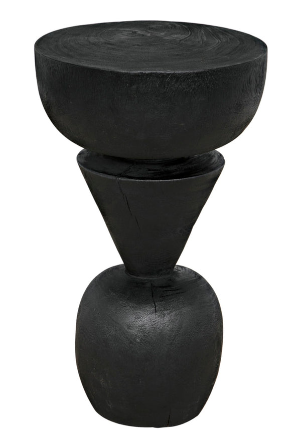 Noir Nogozi Side Table - Compact Burnt Black Accent for Modern Spaces | Stylish & Versatile Design AW-48BB