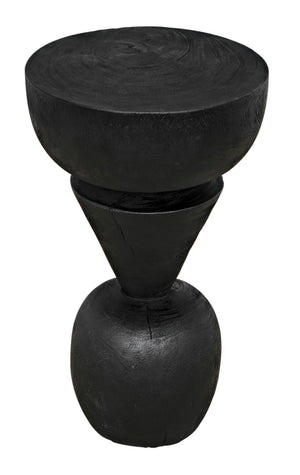 Noir Nogozi Side Table - Compact Burnt Black Accent for Modern Spaces | Stylish & Versatile Design AW-48BB