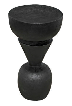 Noir Nogozi Side Table - Compact Burnt Black Accent for Modern Spaces | Stylish & Versatile Design AW-48BB
