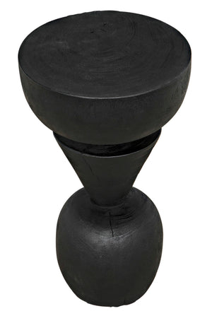 Noir Nogozi Side Table - Compact Burnt Black Accent for Modern Spaces | Stylish & Versatile Design AW-48BB