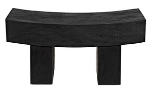 Noir Bow Bench - Modern Wood Seating with Rich Burnt Black Finish for Entryways, Living Rooms & More AW-52BB