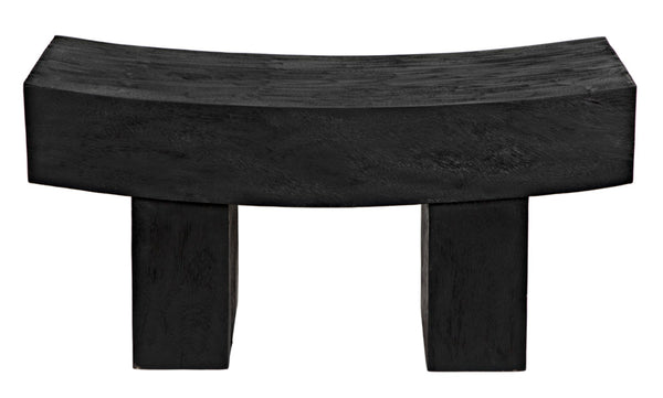 Noir Bow Bench - Modern Wood Seating with Rich Burnt Black Finish for Entryways, Living Rooms & More AW-52BB