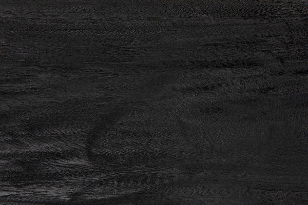 Noir Alpha Tall Sculptural Accent - Industrial Iron & Munggur Wood Storage Tower in Burnt Black Finish AW-57BB