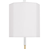 Robert Abbey Kate Table Lamp Modern Brass Finish w/ Clear Crystal Accents Ascot White Fabric Shade