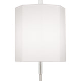 Robert Abbey Kate Table Lamp Polished Nickel Finish w/ Clear Crystal Accents Ascot White Fabric Shade