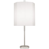 Robert Abbey Kate Table Lamp Polished Nickel Finish w/ Clear Crystal Accents Ascot White Fabric Shade