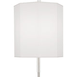 Robert Abbey Kate Floor Lamp Polished Nickel Finish w/ Clear Crystal Accents Ascot White Fabric Shade