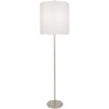 Robert Abbey Kate Floor Lamp Polished Nickel Finish w/ Clear Crystal Accents Ascot White Fabric Shade