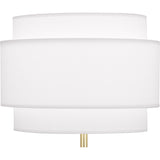 Robert Abbey Decker Table Lamp Modern Brass Finish Ascot White Fabric Shade